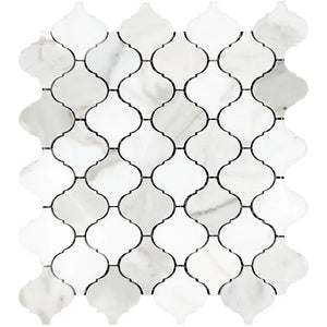 Mini Lantern Calacatta Gold Marble Mosaic Tile Sample