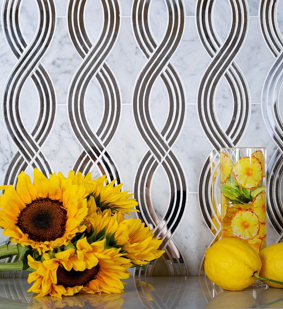 mirror ribbon mosaic tile