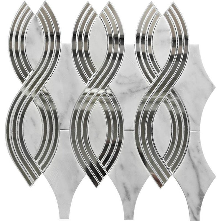 carrara ribbon mosaic tile