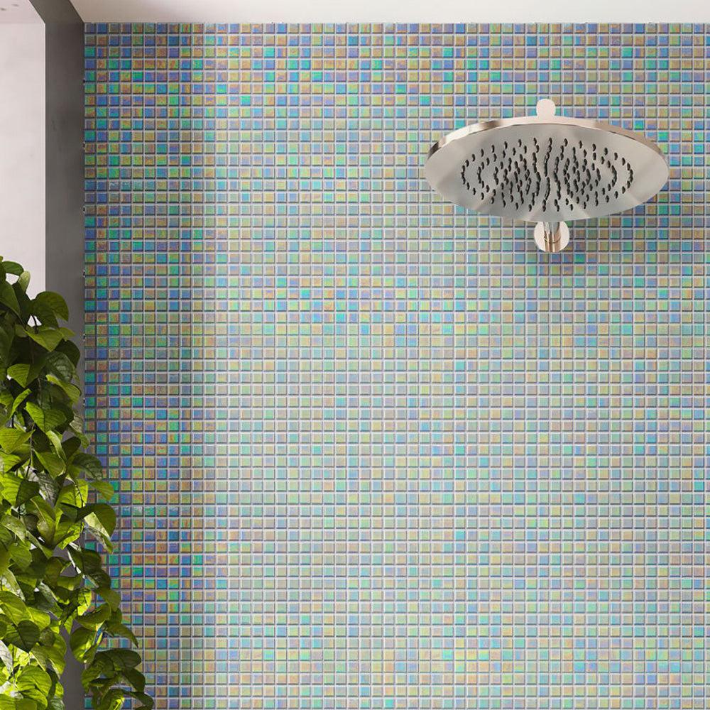 Misty Pearl Squares Glass Pool Tile | Tile Club
