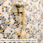 Mixed Color Bubble Mosaic Tile | Tile Club