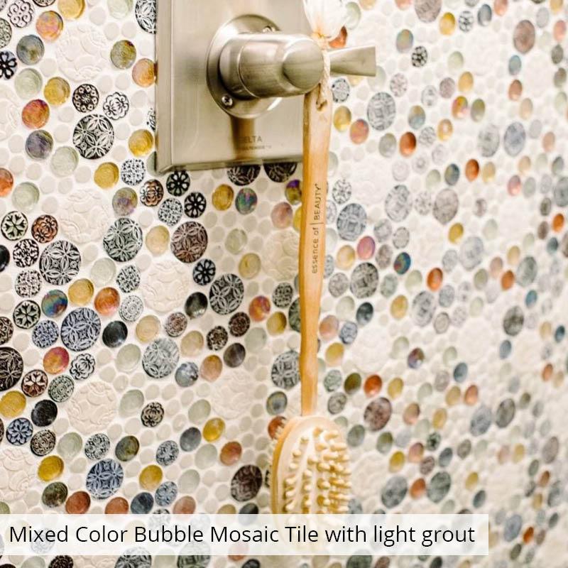 Mixed Color Bubble Mosaic Tile | Tile Club