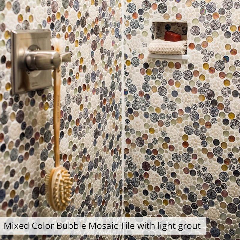 Mixed Color Bubble Mosaic Tile | Tile Club