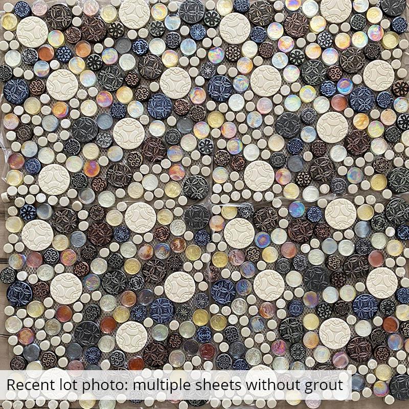Mixed Color Bubble Mosaic Tile Lot Photo