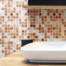 Mixed Cocoa & Cream Squares Glass Tile | Tile Club