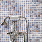 Mixed Cool Tones Glass Squares Pool Tile | Tile Club