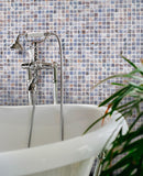 Mixed Cool Tones Glass Squares Pool Tile Bathroom backsplash