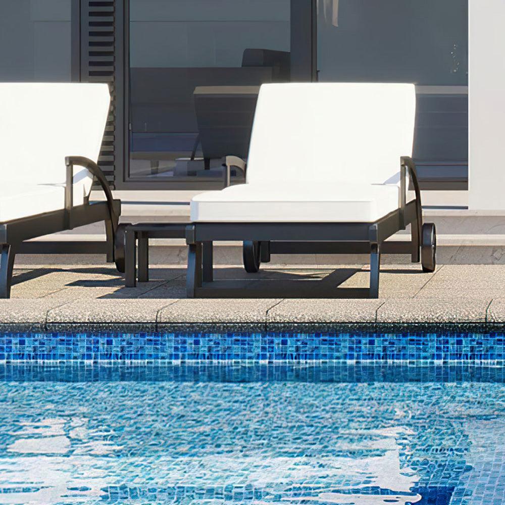 Mixed Denim Squares Glass Pool Tile | Tile Club