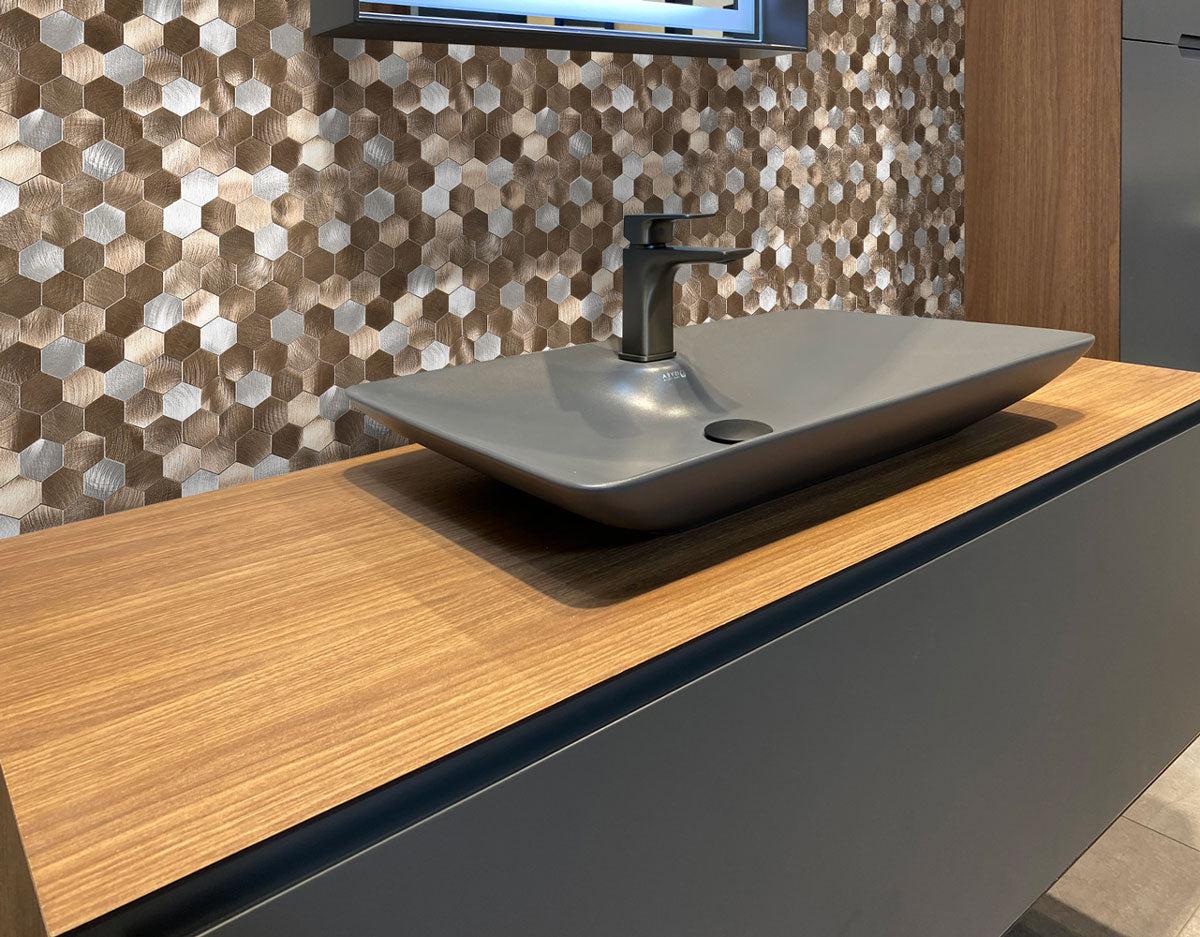Mixed Metal Hexagon Peel and Stick Tile | Tile Club
