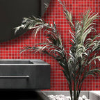 Mixed Red Squares Glass Pool Tile | Tile Club