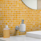 Mixed Tangerine Squares Glass Pool Tile | Tile Club