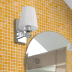 Mixed Tangerine Squares Glass Pool Tile | Tile Club