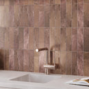 Molten Bronze Brick Ceramic Subway Tile for a Metallic Wet Bar