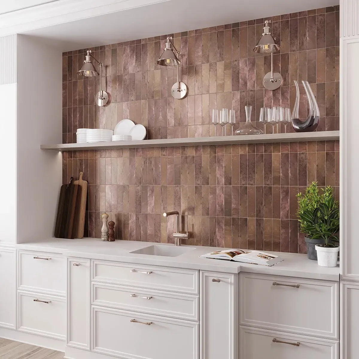 Molten Bronze Brick Ceramic Subway Tile | Tile Club