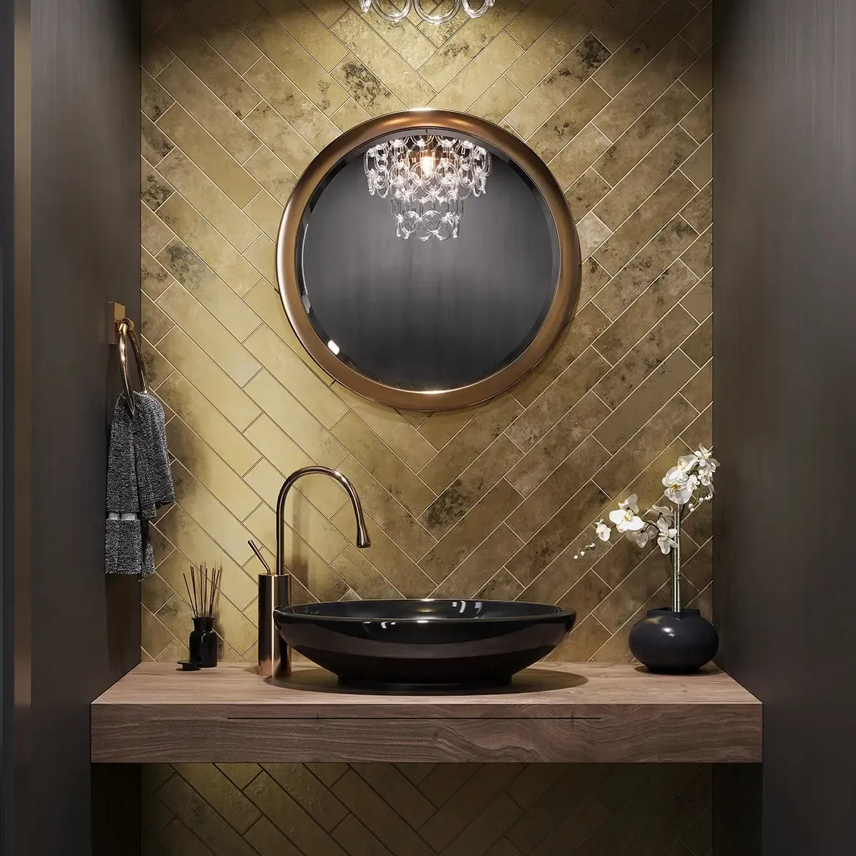 Molten Gold Brick Ceramic Subway Tile | Tile Club