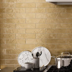 Molten Gold Brick Ceramic Subway Tile | Tile Club