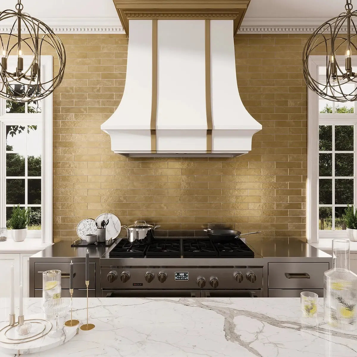 Molten Gold Brick Ceramic Subway Tile | Tile Club