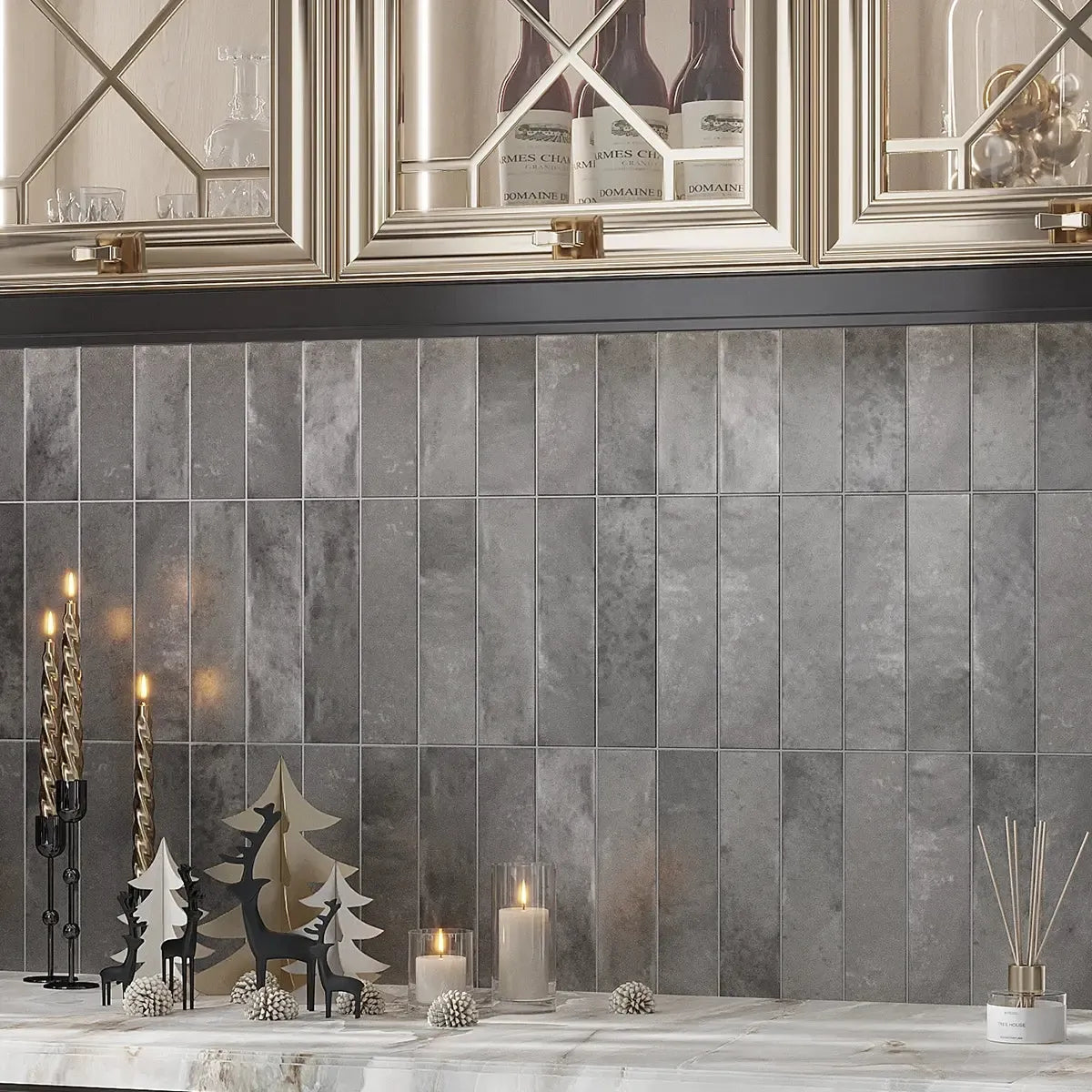 Molten Pewter Brick Ceramic Subway Tile | Tile Club