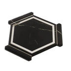 Montura Black and White Marbled Porcelain Hexagon Tile | Tile Club