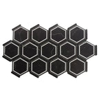 Montura Black and White Marbled Porcelain Hexagon Tile | Tile Club