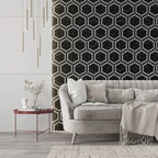 Montura Black and White Marbled Porcelain Hexagon Tile | Tile Club
