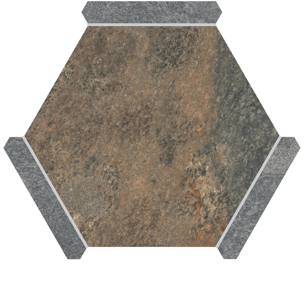 Montura Bronze Slate Porcelain Hexagon Tile | Tile Club