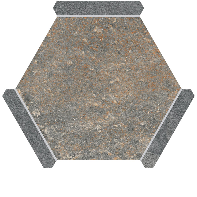 Montura Bronze Slate Porcelain Hexagon Tile | Tile Club