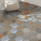 Montura Bronze Slate Porcelain Hexagon Tile Floor