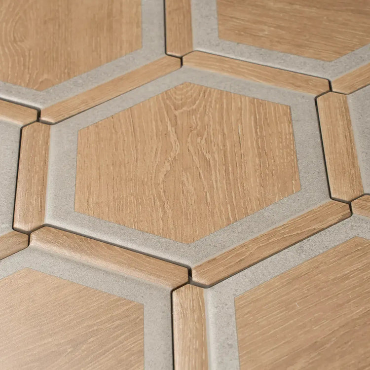 Montura Wood Look Porcelain Hexagon Tile | Tile Club