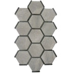 Montura Gray Cement Porcelain Hexagon Tile | Tile Club
