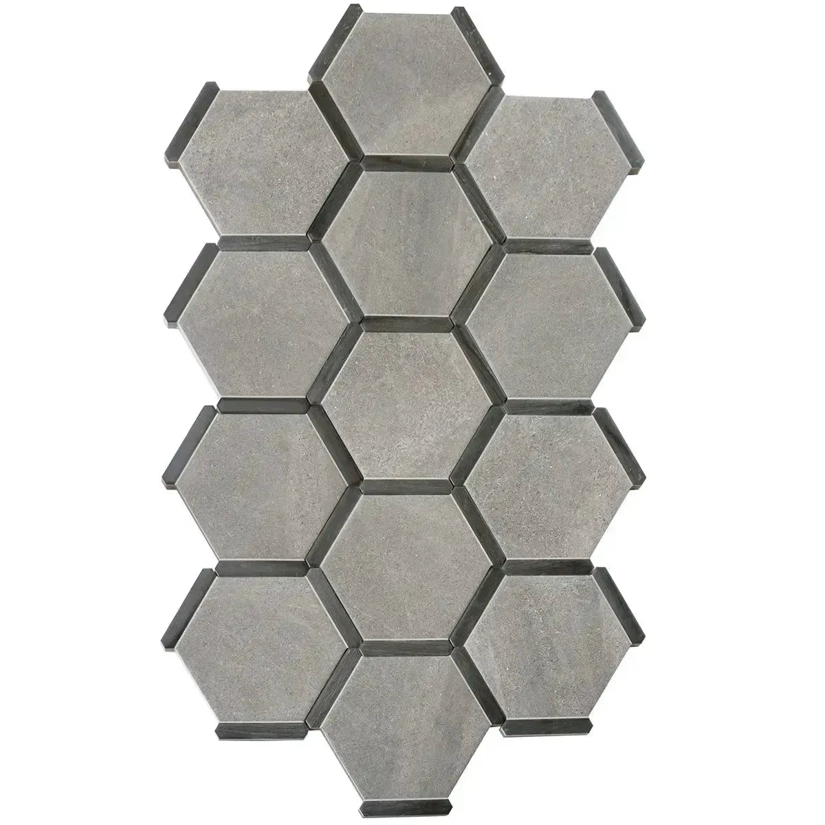 Montura Gray Cement Porcelain Hexagon Tile | Tile Club