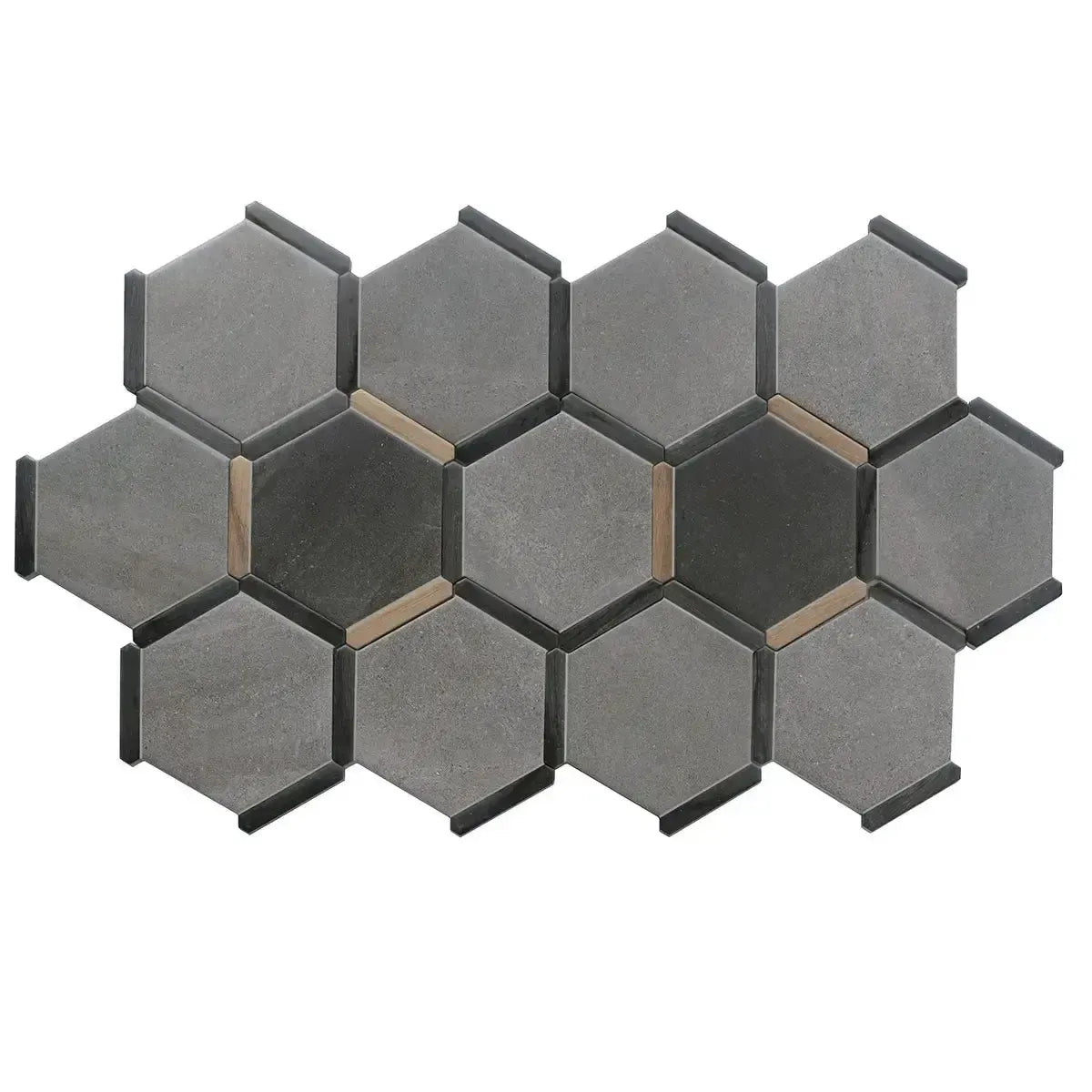 Montura Gray Cement Porcelain Hexagon Tile | Tile Club