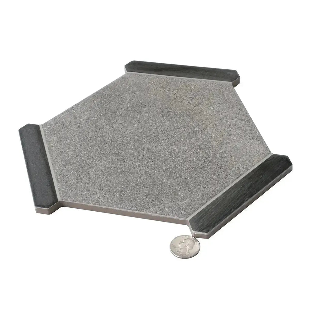 Montura Gray Cement Porcelain Hexagon Tile | Tile Club