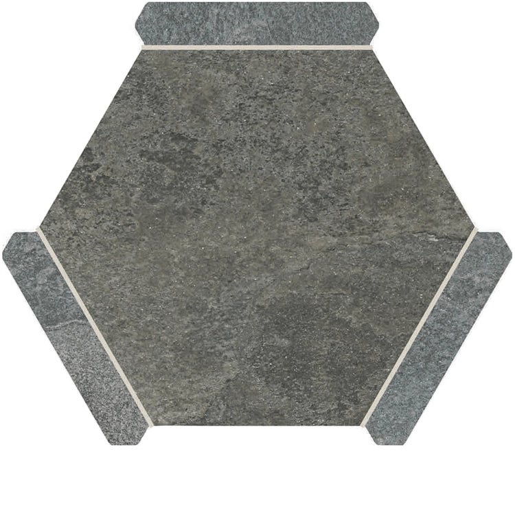 Montura Gray Granite Porcelain Hexagon Tile