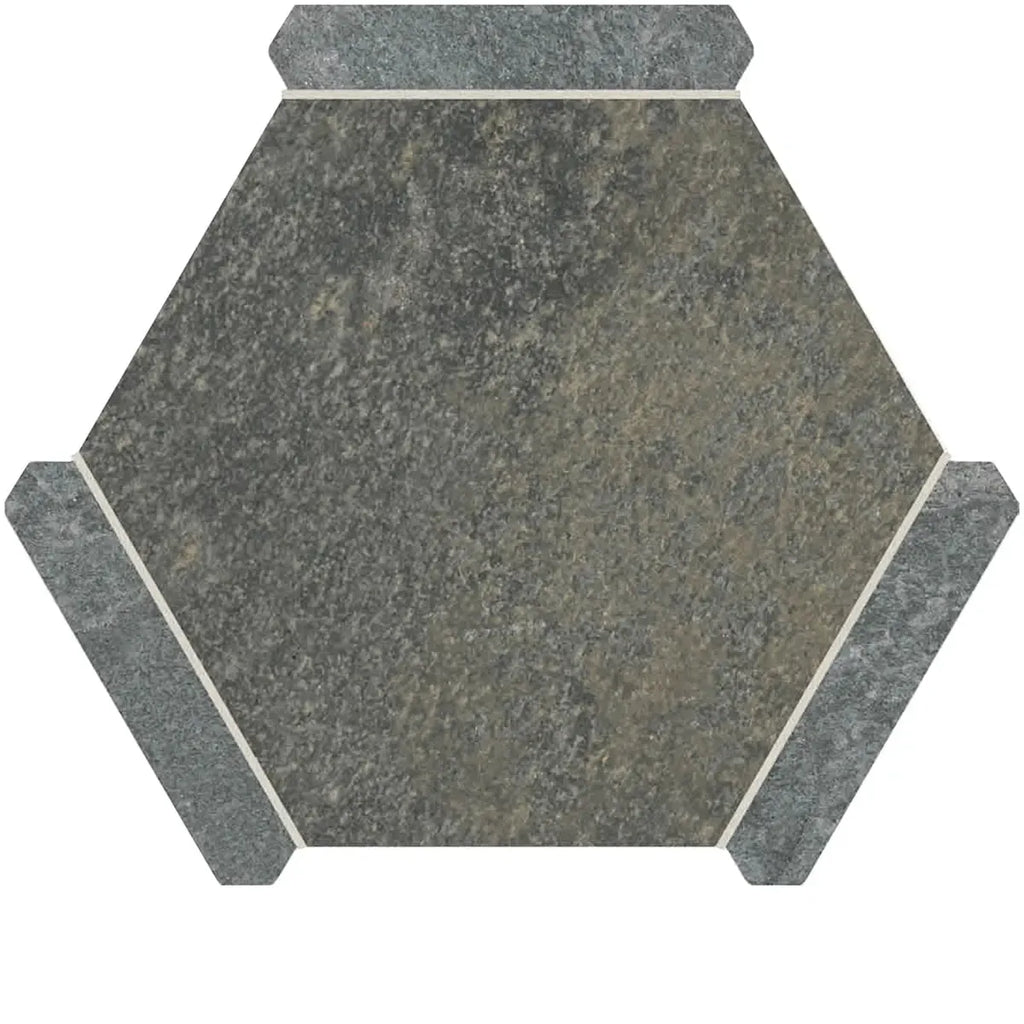 Montura Gray Granite Porcelain Hexagon Tile | Tile Club