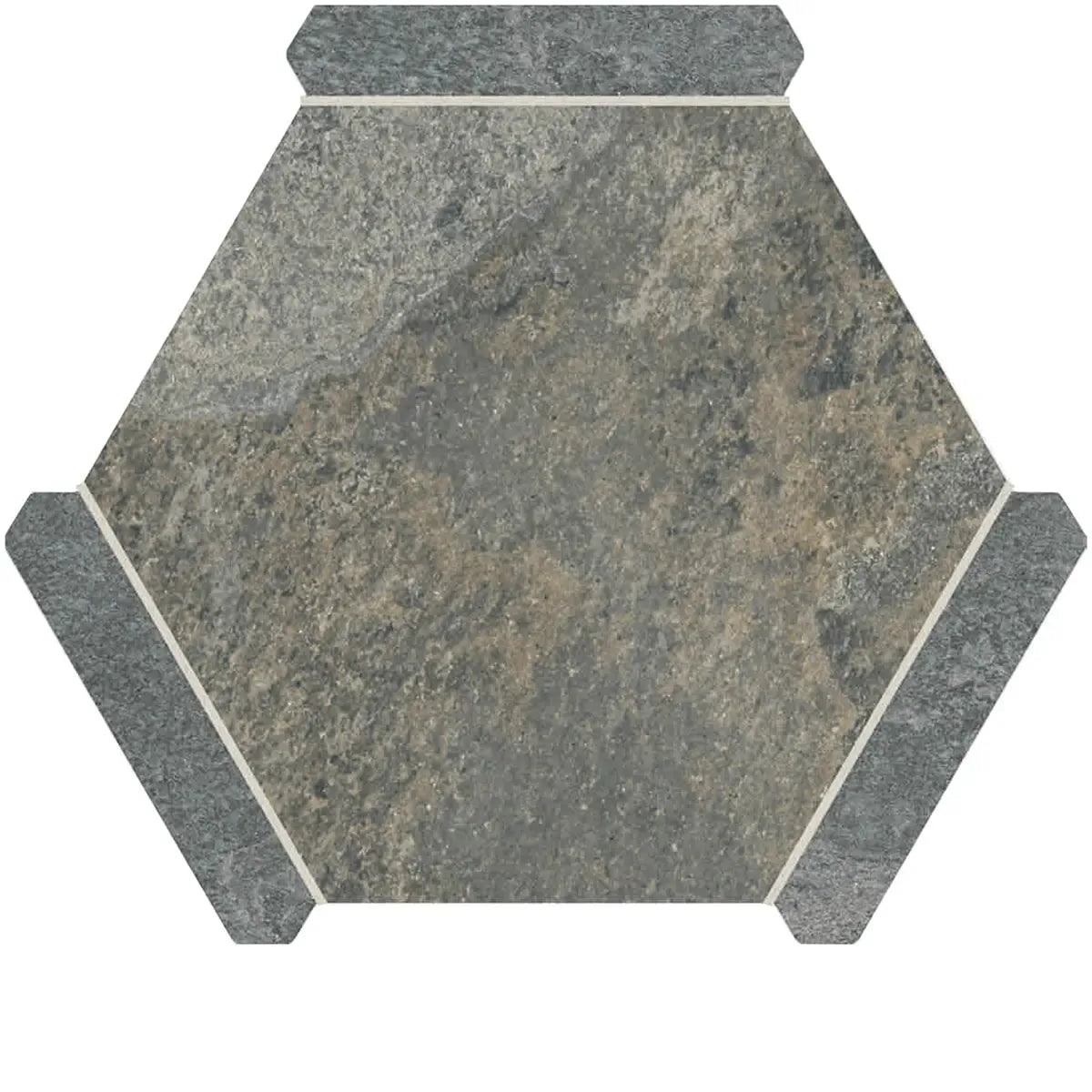 Montura Gray Granite Porcelain Hexagon Tile | Tile Club