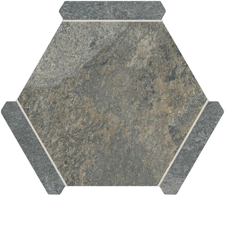 Montura Gray Granite Porcelain Hexagon Tile