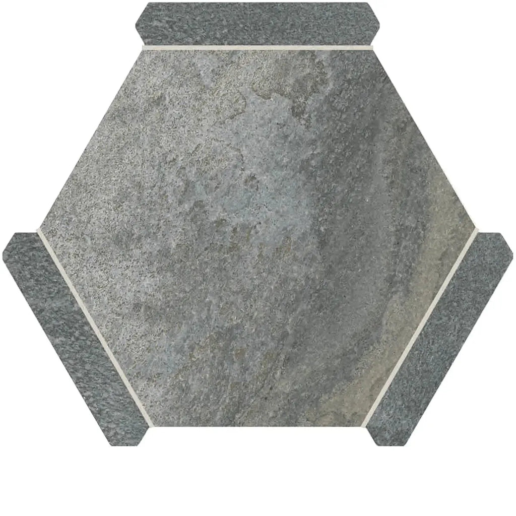 Montura Gray Granite Porcelain Hexagon Tile | Tile Club