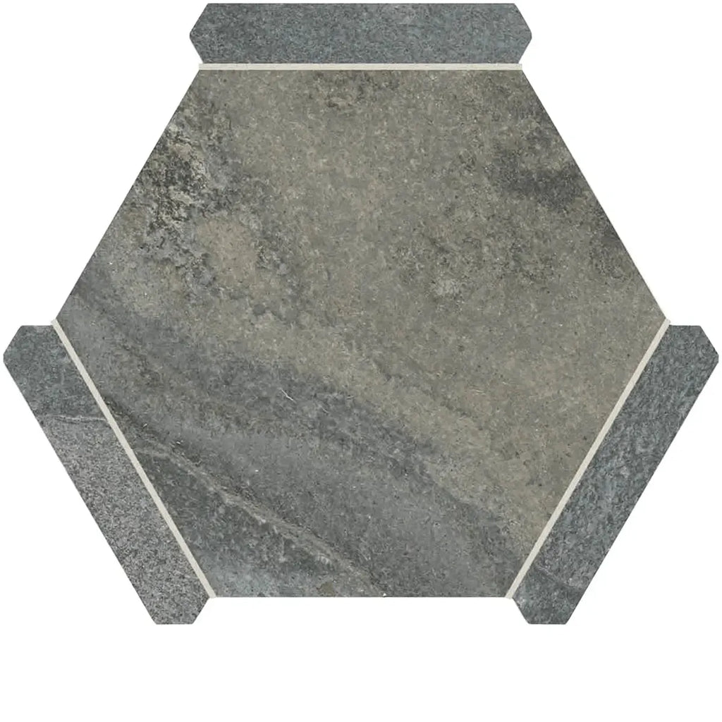 Montura Gray Granite Porcelain Hexagon Tile | Tile Club