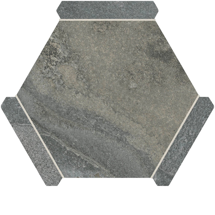 Montura Gray Granite Porcelain Hexagon Tile