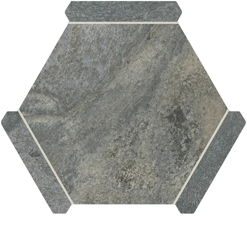 Montura Gray Granite Porcelain Hexagon Tile | Tile Club