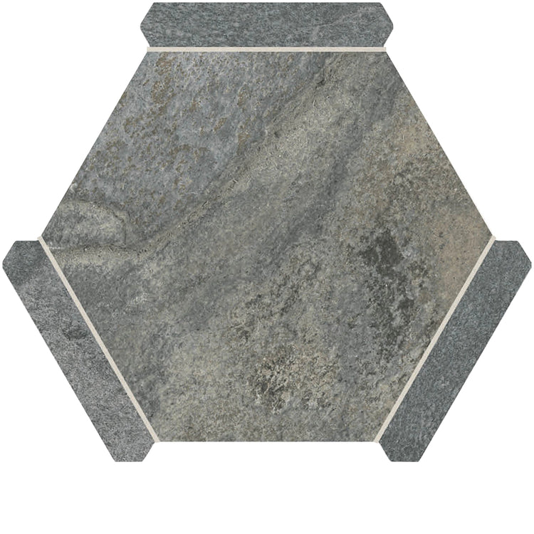 Montura Gray Granite Porcelain Hexagon Tile