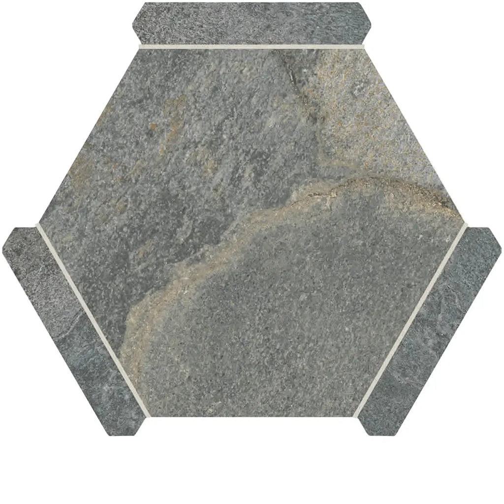 Montura Gray Granite Porcelain Hexagon Tile | Tile Club