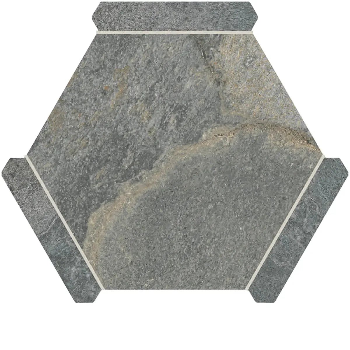 Montura Gray Granite Porcelain Hexagon Tile | Tile Club