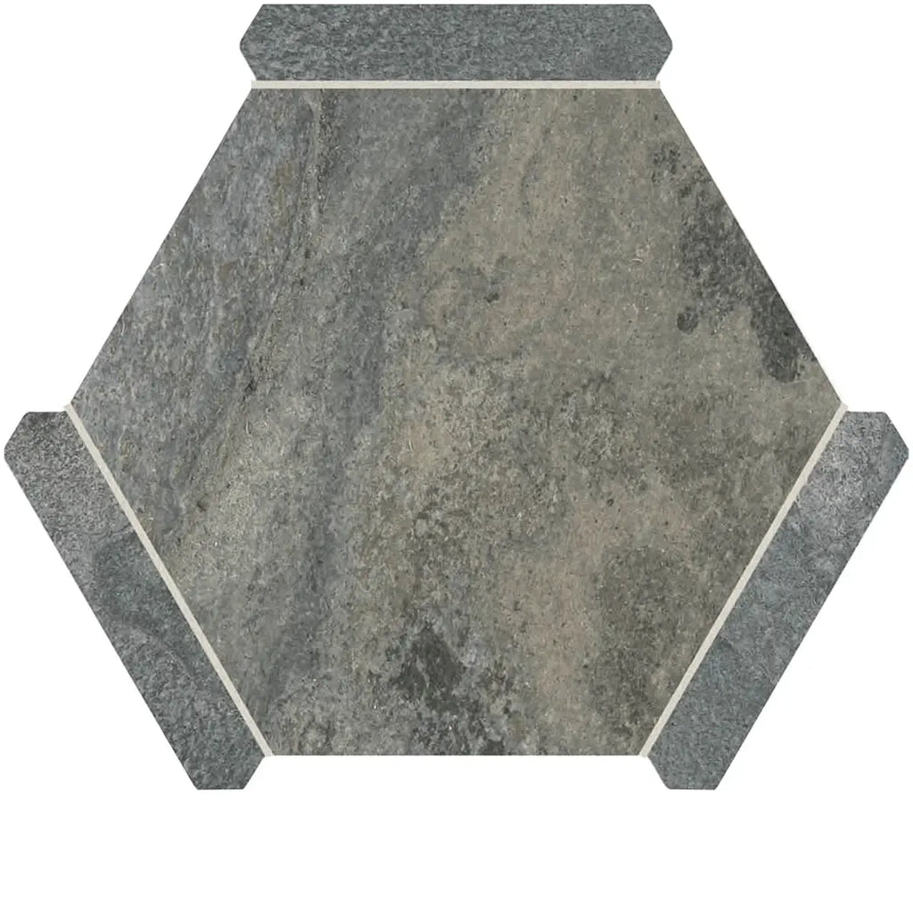 Montura Gray Granite Porcelain Hexagon Tile | Tile Club