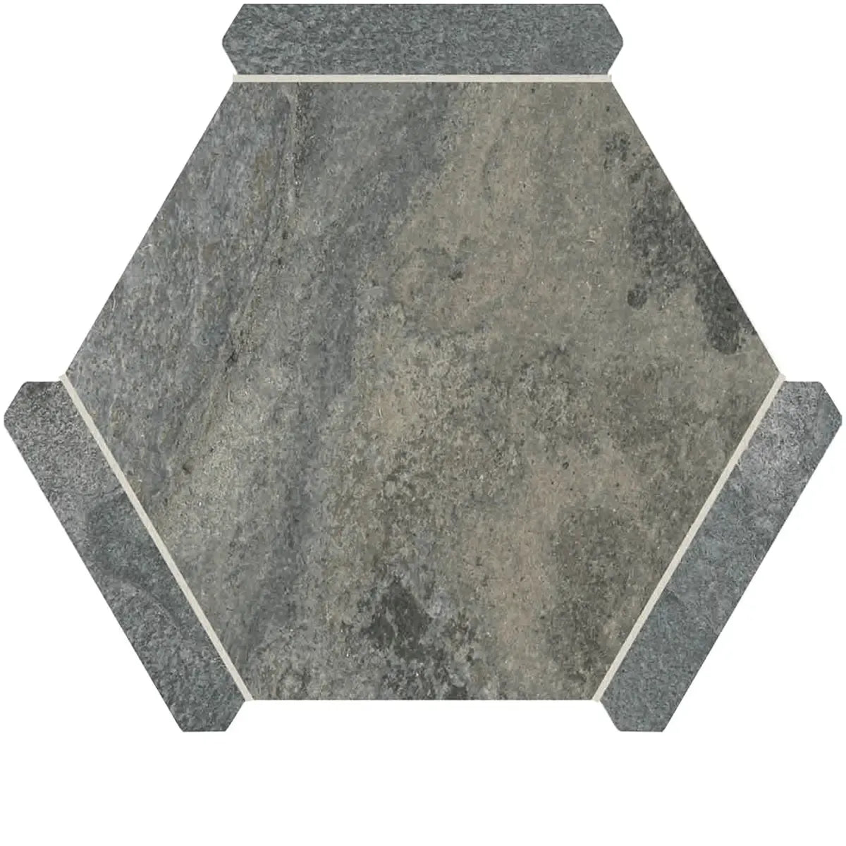 Montura Gray Granite Porcelain Hexagon Tile | Tile Club