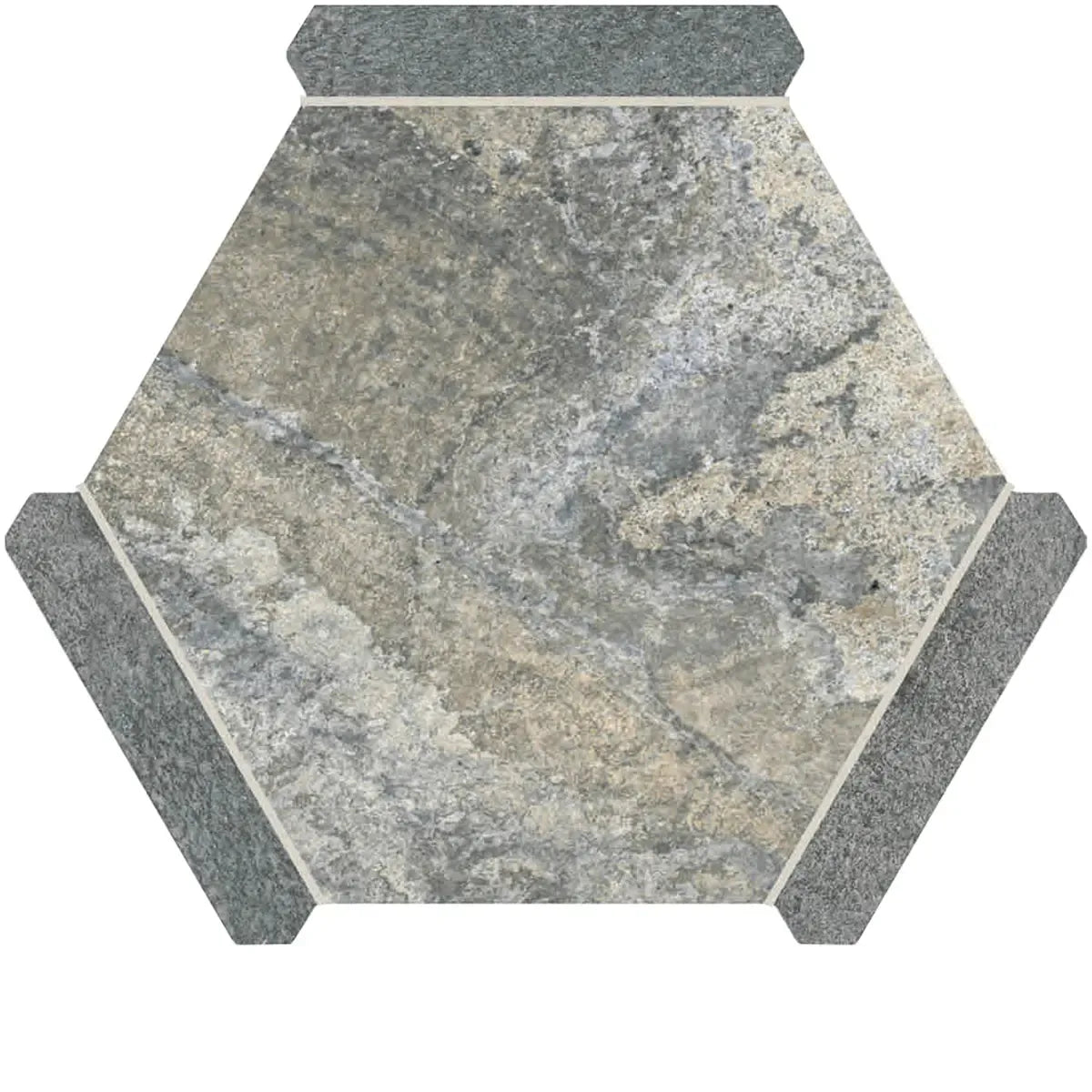 Montura Gray Granite Porcelain Hexagon Tile | Tile Club