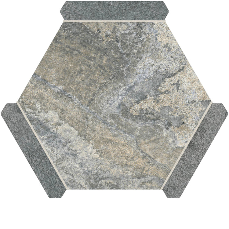 Montura Gray Granite Porcelain Hexagon Tile