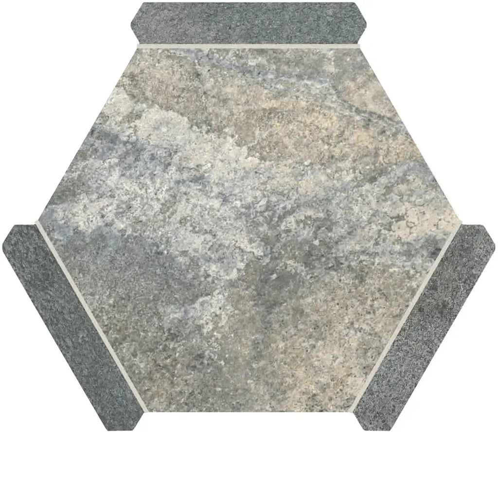 Montura Gray Granite Porcelain Hexagon Tile | Tile Club