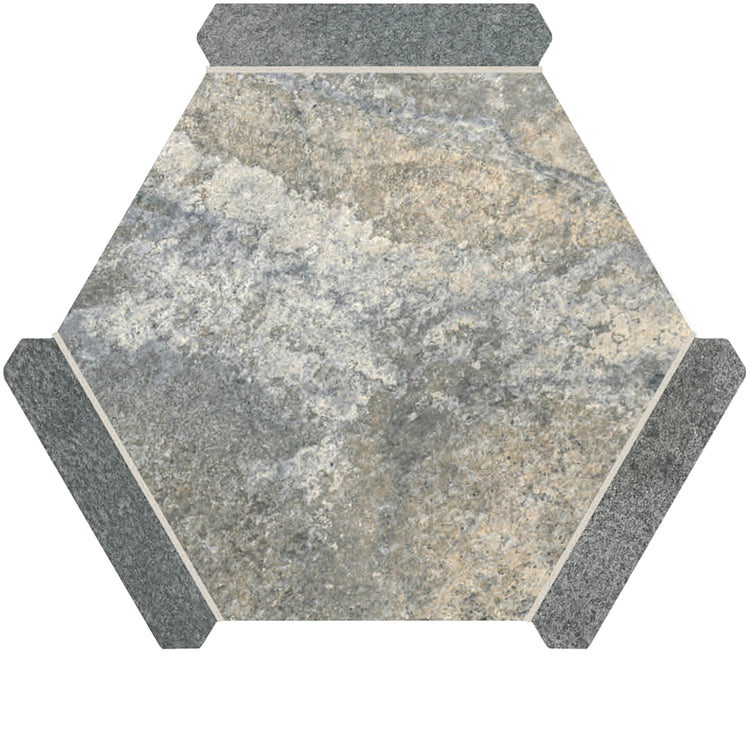 Montura Gray Granite Porcelain Hexagon Tile